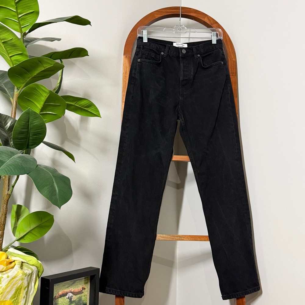 Reformation 27 Cynthia High Rise Straight Leg Button Fly Jeans in Seattle Wash